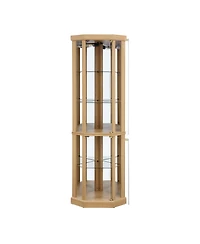 Streamdale Furniture Corner Glass Curio Cabinet with Light