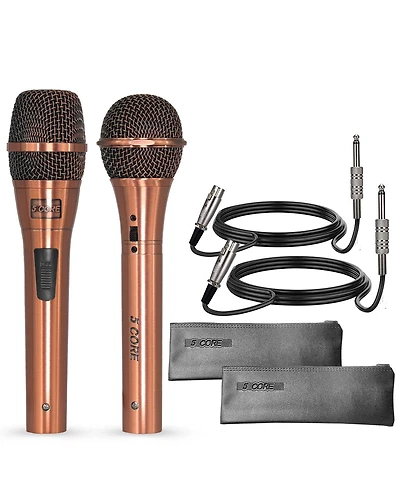 5 Core Dynamic Microphone Handheld Cardioid Pair Xlr Wired Professional Couple Mic for Duet Karaoke