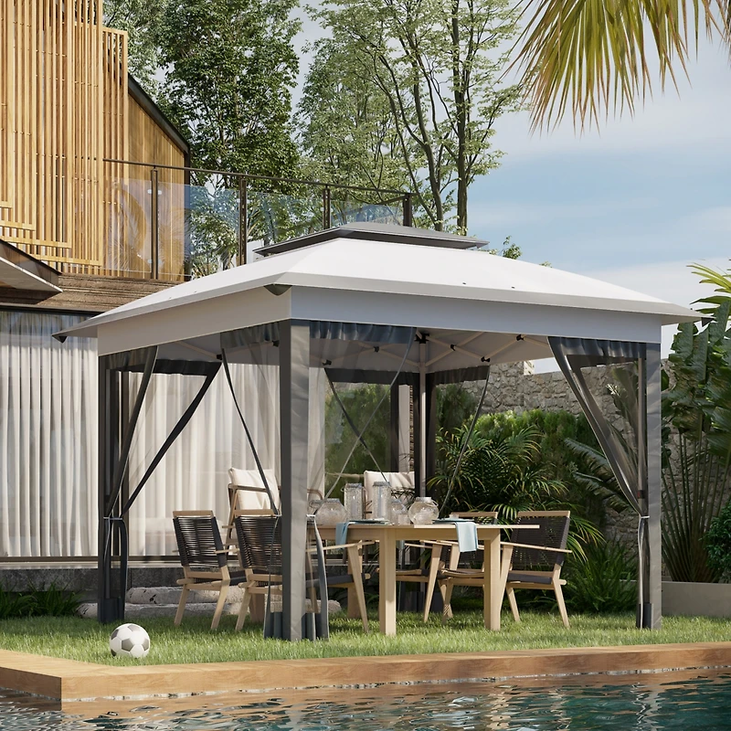 12' x 12' Pop-Up Canopy Tent with Netting and Bag