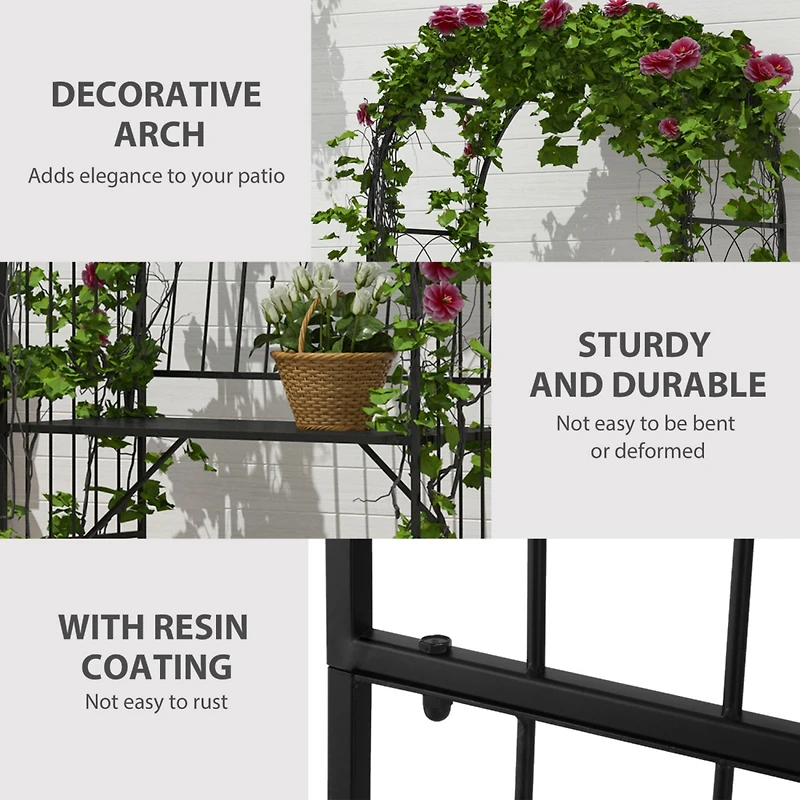 Interlacing Arbor with Bench: Patio Decor & Climbing Plant Support
