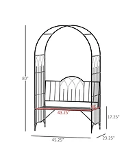 Interlacing Arbor with Bench: Patio Decor & Climbing Plant Support