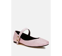 Herma Glitter Pin Buckle Ballerinas Women