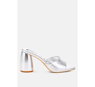 Bumblin Metallic Faux Leather Slip On Sandals