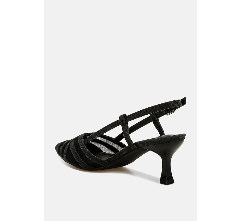 Daldra Kitten Heel Slingback Sandals