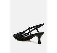 Daldra Kitten Heel Slingback Sandals