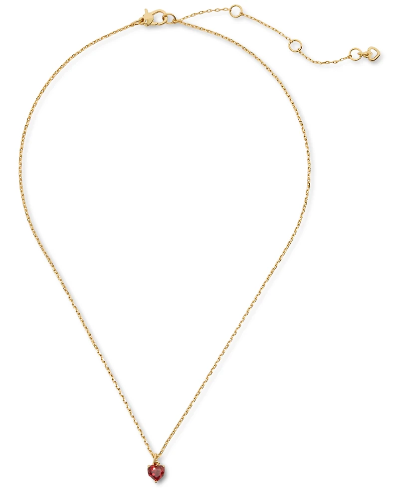 Kate Spade New York Gold-Tone Stone Heart Pendant Necklace, 16" + 3" extender