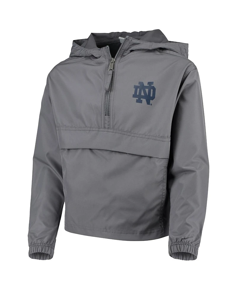 Champion Big Boys and Girls Graphite Notre Dame Fighting Irish Pack Go Windbreaker Jacket