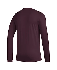 Adidas Men's Maroon Texas A&M Aggies Primary Locker Logo Pre-Game Long Sleeve T-Shirt