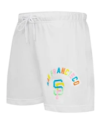 Pro Standard Women's White San Francisco Giants Washed Neon Shorts