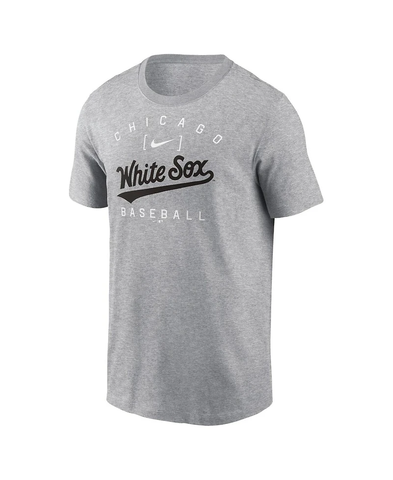 Nike Men's Heather Gray Chicago White Sox Home Team Athletic Arch T-Shirt