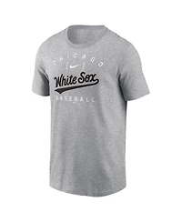 Nike Men's Heather Gray Chicago White Sox Home Team Athletic Arch T-Shirt