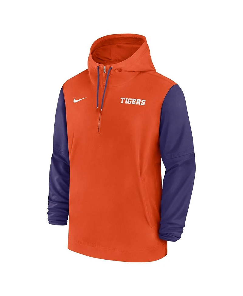 Nike Men's Orange Clemson Tigers 2024 Sideline Pregame Player Half-Zip Hoodie