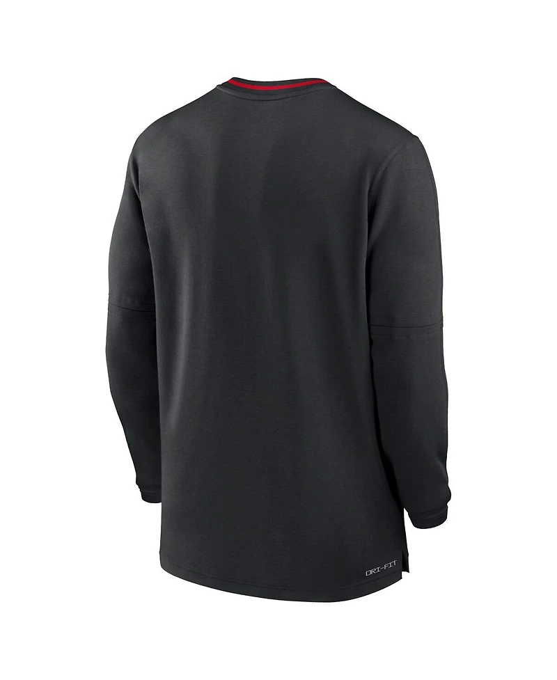 Nike Men's Black Ohio State Buckeyes 2024 Sideline Coach Performance Half-Zip Long Sleeve Top