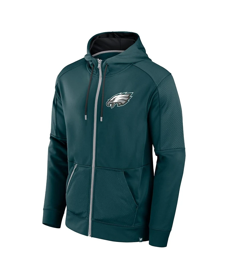 Fanatics Men's Green Philadelphia Eagles Defender Full-Zip Hoodie