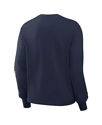 Nike Women's College Navy Seattle Seahawks Boxy Long Sleeve T-Shirt