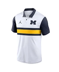 Jordan Men's White Michigan Wolverines Primetime Campus Vapor Performance Polo