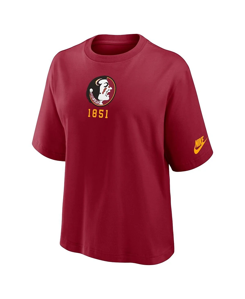 Nike Women's Garnet Florida State Seminoles Boxy Legacy Established T-Shirt