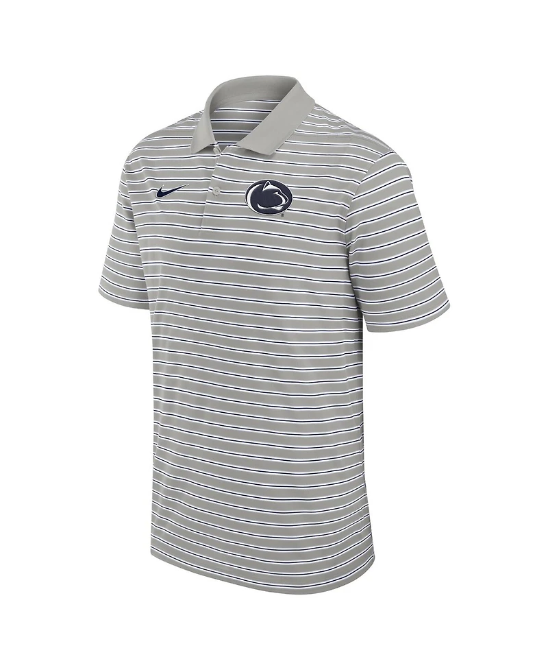 Nike Men's Pewter/White Penn State Nittany Lions Primetime Victory Striped Performance Polo