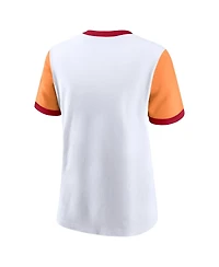 Nike Women's White/Orange Tampa Bay Buccaneers Rewind Ringer T-Shirt