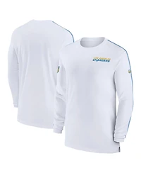 Nike Men's White Los Angeles Chargers Sideline Coach Uv Performance Long Sleeve T-Shirt