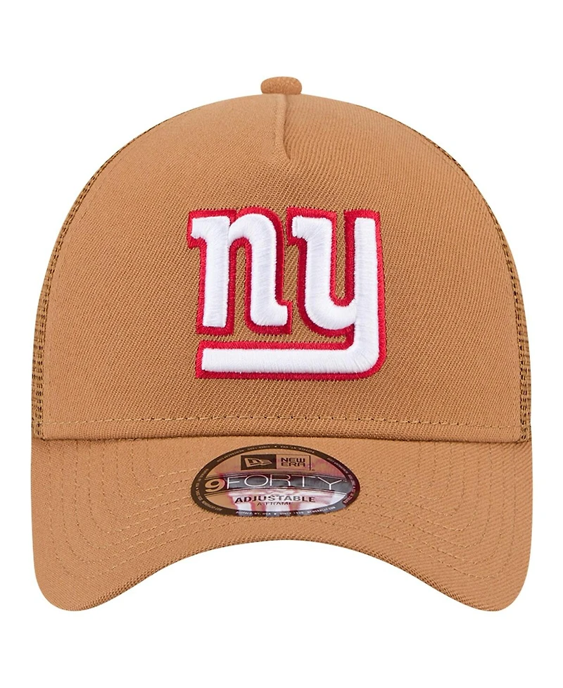 New Era Men's Brown New York Giants Color Pack A-Frame Trucker 9FORTY Adjustable Hat