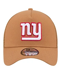 New Era Men's Brown New York Giants Color Pack A-Frame Trucker 9FORTY Adjustable Hat