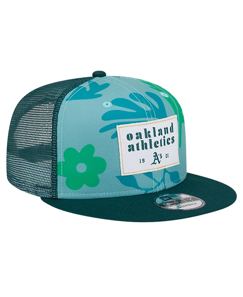 New Era Men's Green Oakland Athletics Bikini Bottom Trucker 9FIFTY Snapback Hat
