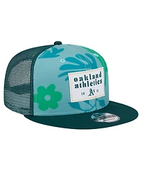 New Era Men's Green Oakland Athletics Bikini Bottom Trucker 9FIFTY Snapback Hat