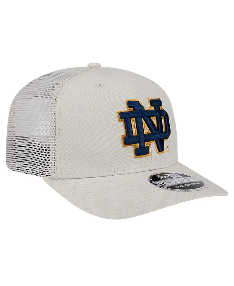 New Era Men's Stone Notre Dame Fighting Irish Canvas 9SEVENTY Stretch-Snap Hat