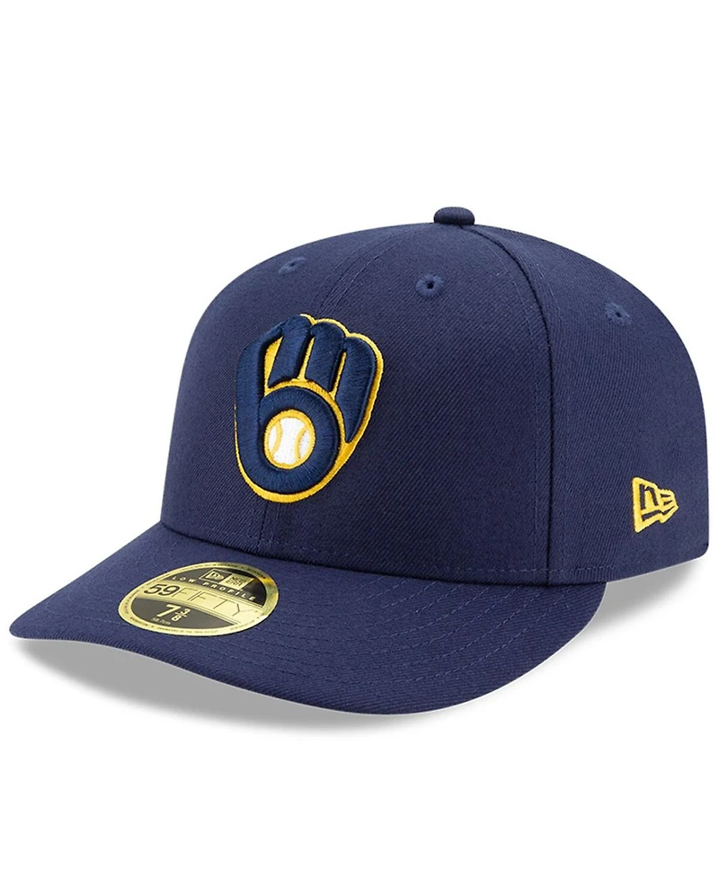 New Era Men's Navy Milwaukee Brewers National Baseball Hall of Fame Low Profile 59FIFTY Fitted Hat