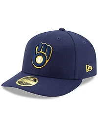 New Era Men's Navy Milwaukee Brewers National Baseball Hall of Fame Low Profile 59FIFTY Fitted Hat