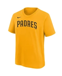 Nike Big Boys and Girls Jackson Merrill Gold San Diego Padres Player Name Number T-Shirt