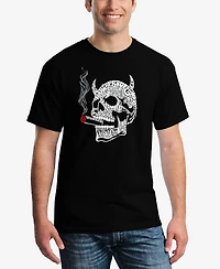 La Pop Art Men's 7 Deadly Sins Skull Word T-Shirt