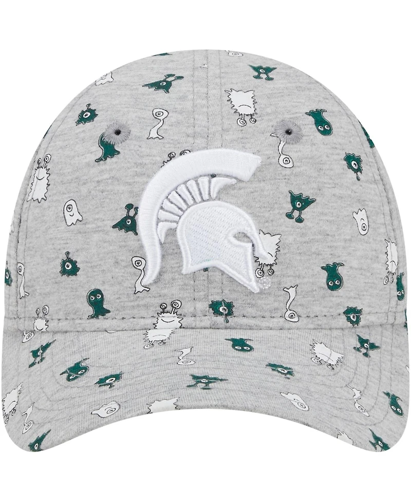 New Era Toddler Heather Gray Michigan State Spartans Allover Print Critter 9FORTY Flex Hat