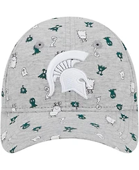 New Era Toddler Heather Gray Michigan State Spartans Allover Print Critter 9FORTY Flex Hat