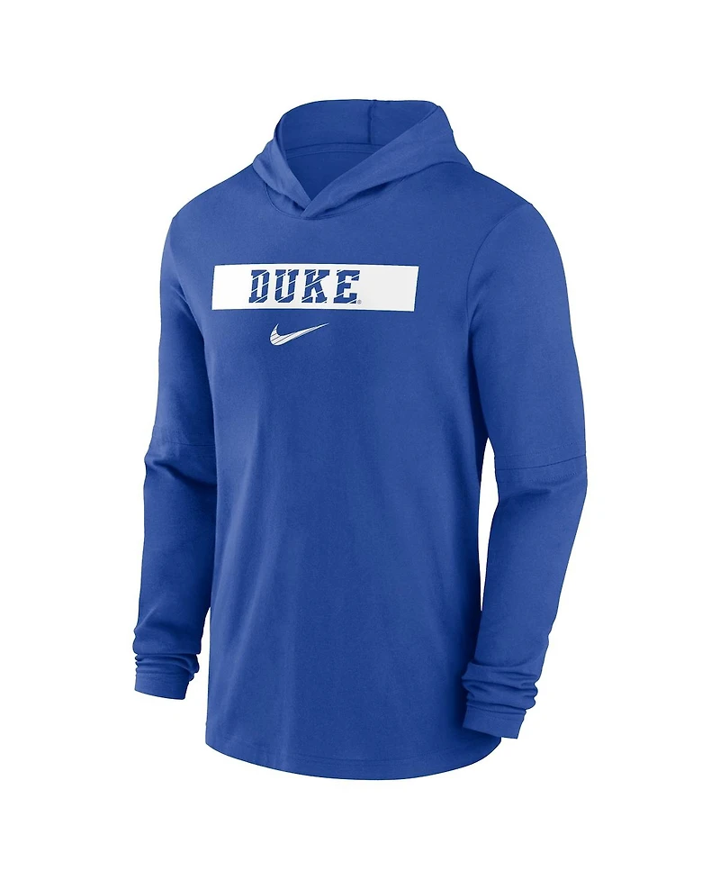 Nike Men's Duke Devils Sideline Hoodie Performance Long Sleeve T-Shirt