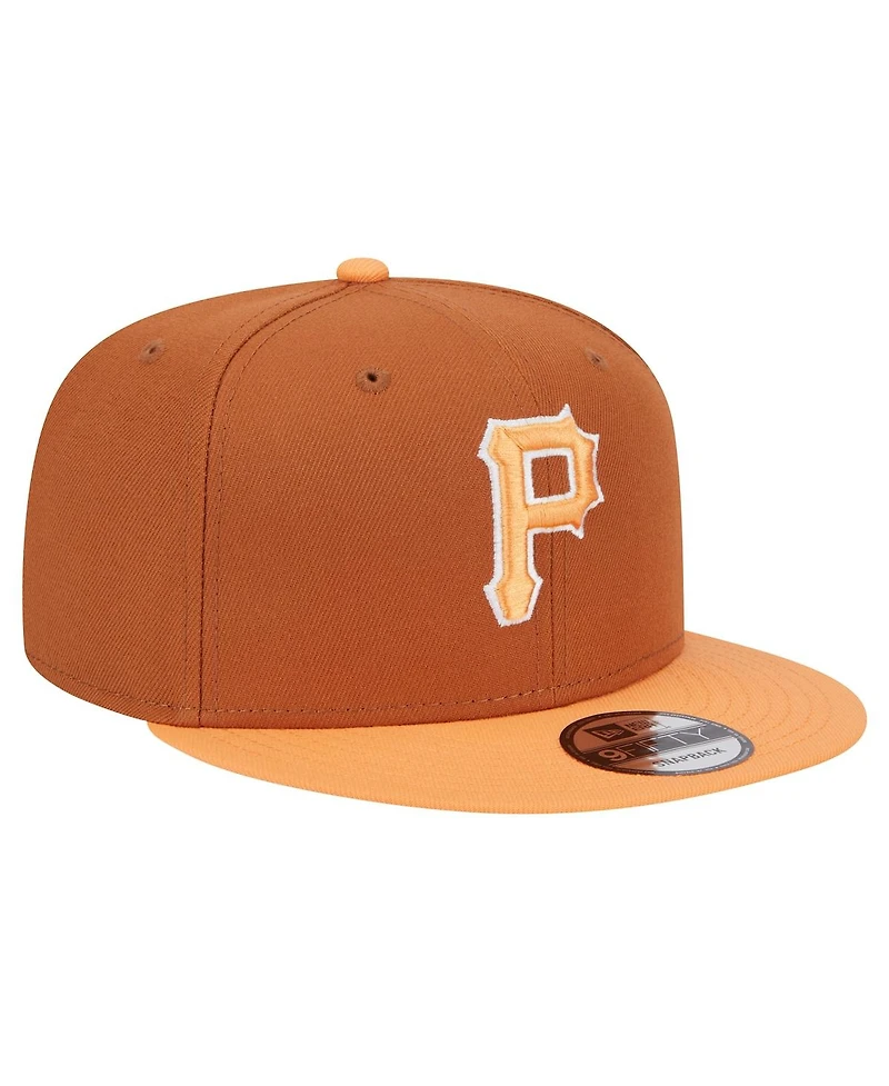 New Era Men's Brown Pittsburgh Pirates Spring Color Two-Tone 9FIFTY Snapback Hat