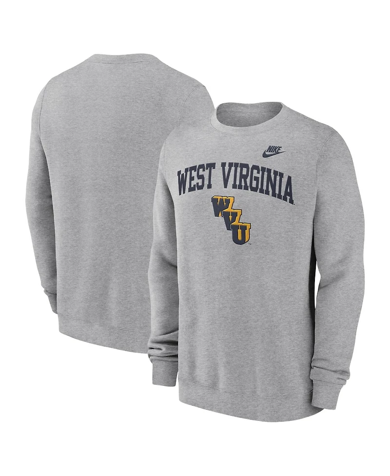 Nike Men's West Virginia Mountaineers Legacy Classic Tackle Twill Embroidered Arch Over Logo Pullover Sweatshirt