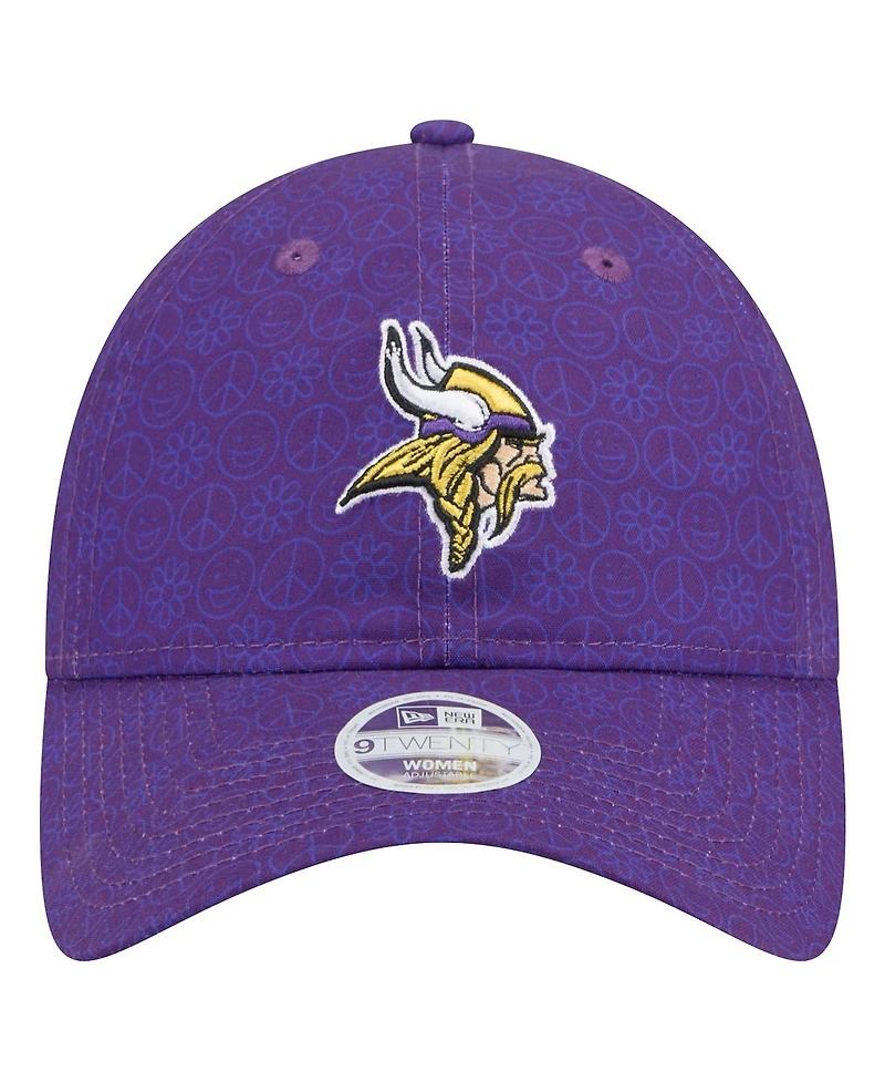New Era Women's Purple Minnesota Vikings Smiley 9TWENTY Adjustable Hat