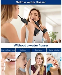 MySmile LP211 Cordless Advanced Water Flossers for Teeth, 5 Cleaning Modes Rechargeable Power Dental Flosser 8 Replacement Jet Tips Ipx 7 Waterproof D