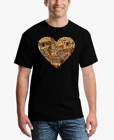 La Pop Art Men's Thanksgiving Heart Word T-Shirt