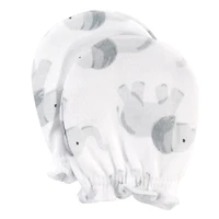 Hudson Baby Infant Cotton Scratch Mittens 10pk, Gray Elephant, One Size