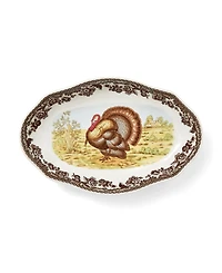 Spode Woodland Turkey Pickle Dish, Set of 2