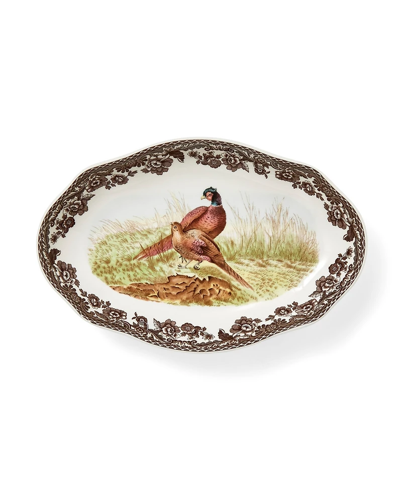 Spode Woodland Pheasant Pickle Dish, Set of 2