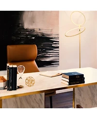 Eclipse 79" Led Torchiere Floor Lamp with Adjustable Rings