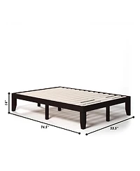 Gymax 14'' Full Size Wooden Platform Bed Frame w/ Strong Slat Support Espresso