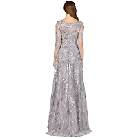 Lara Women's Long Sleeve Modest A-line Gown