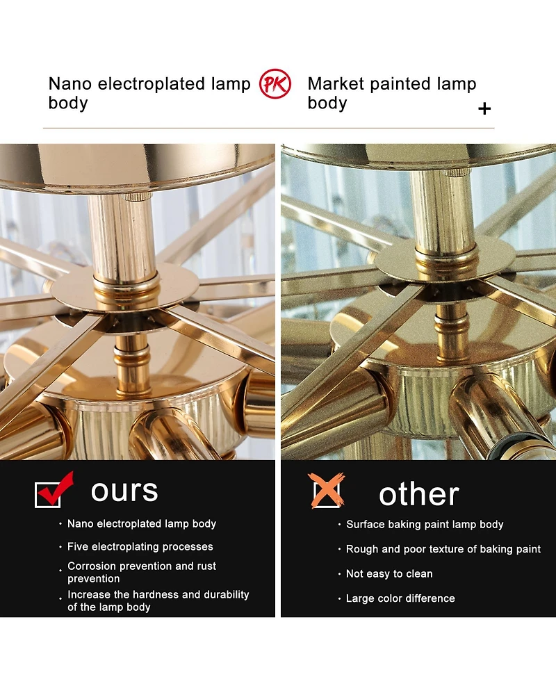 Streamdale 5-Tier Round Crystal Chandelier for Modern Home Decor