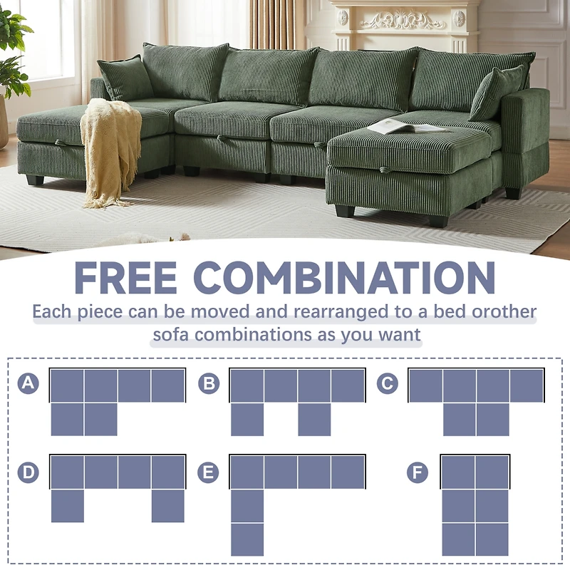 Streamdale Modular Sectional Sofa with Storage and Convertible Sleeper
