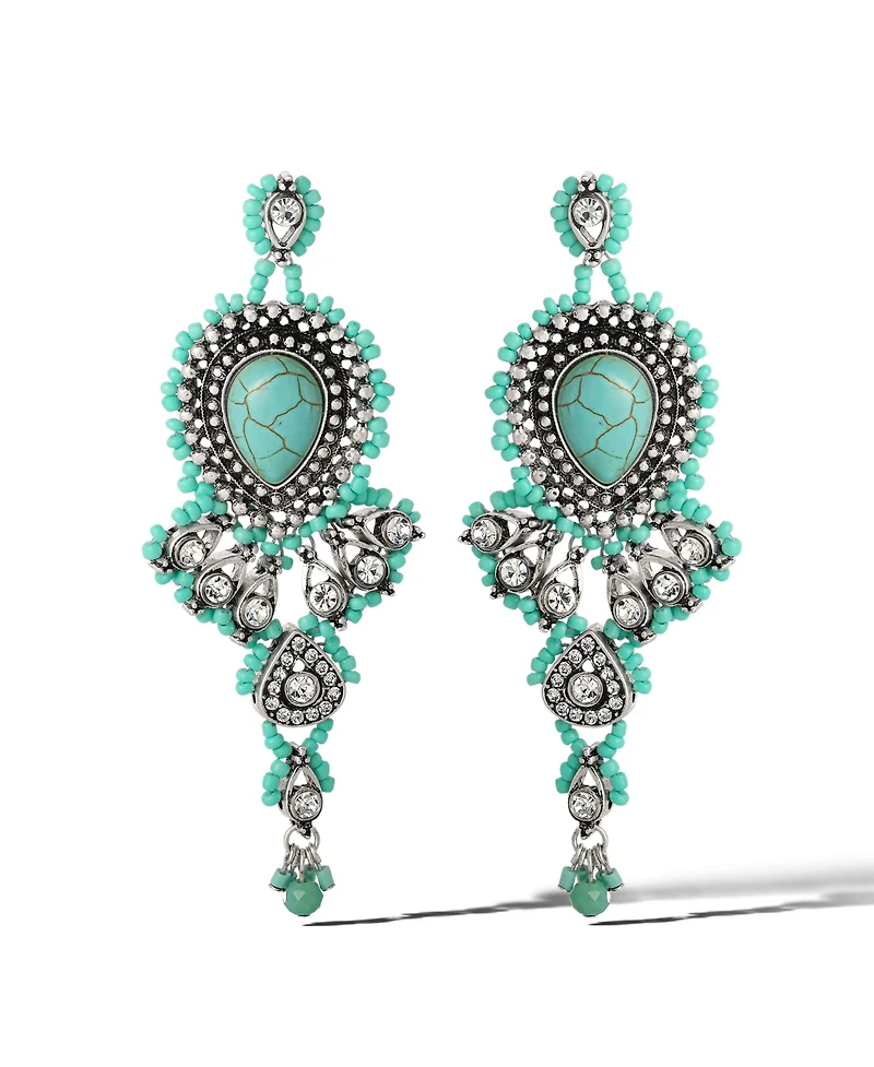 Jessica Simpson Turquiose Bead Statement Earrings